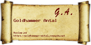 Goldhammer Antal névjegykártya